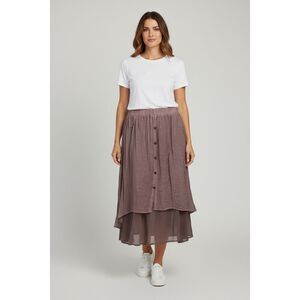 NWT Pretty Angel Layered Skirt Artsy Buttons Purple Lagenlook Romantic Size Larg